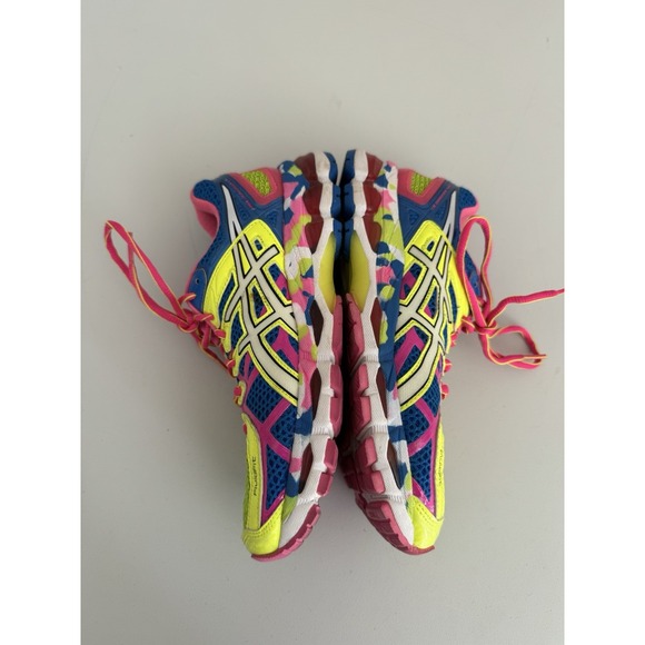 Asics Gel Kayano 21 Running Shoes Womens Size 7 T4H7N Green/Pink/Blue Sneakers - Picture 4 of 7